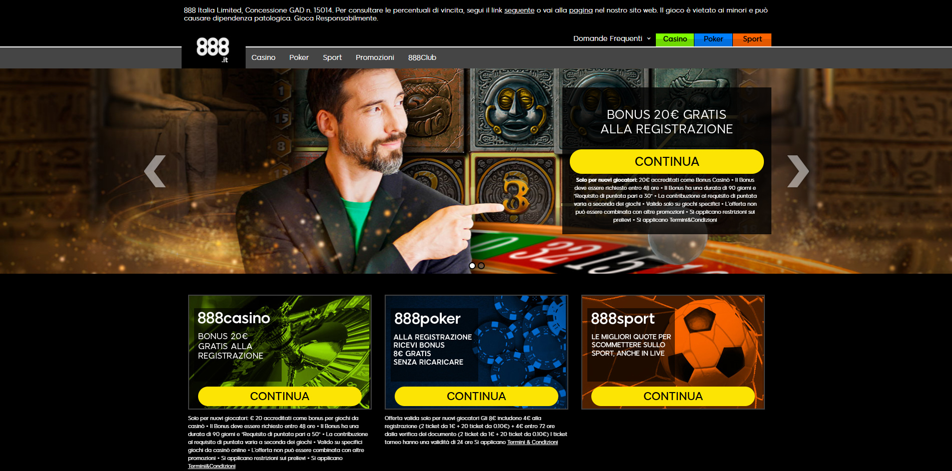 Il sito di 888