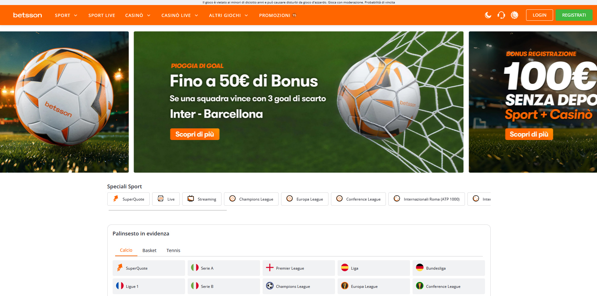 Il sito di Betsson