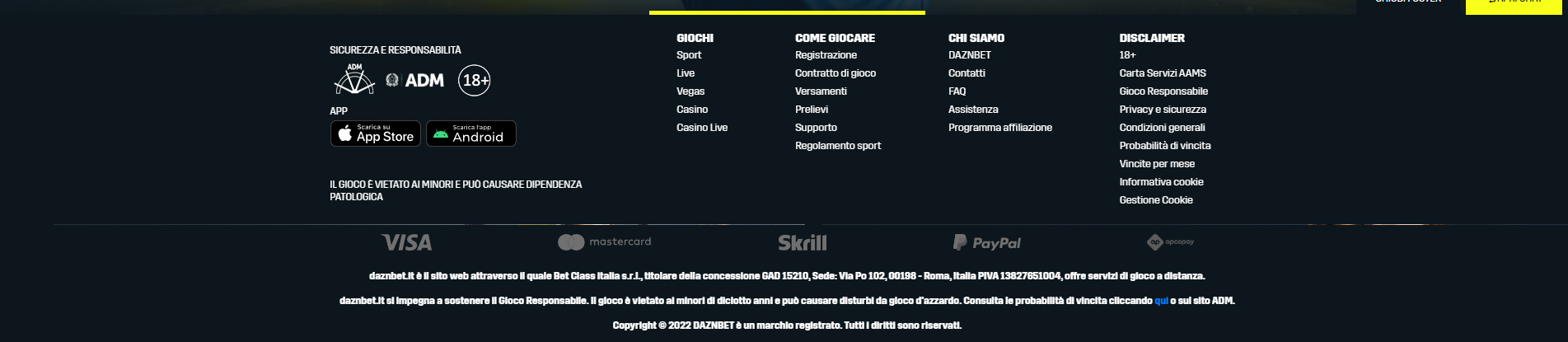 Metodi di pagamento su DAZN Bet