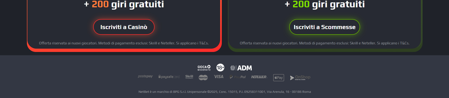 Metodi di pagamento su NetBet