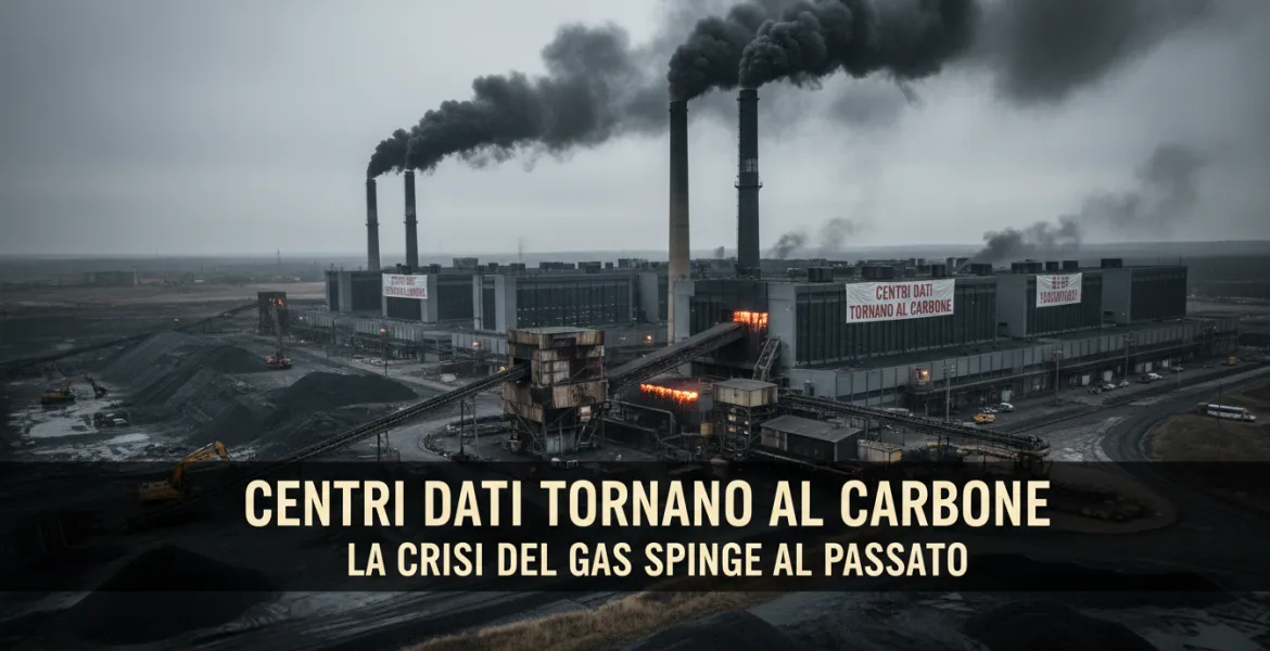 Centri dati tornano al carbone: la crisi del gas spinge al passato