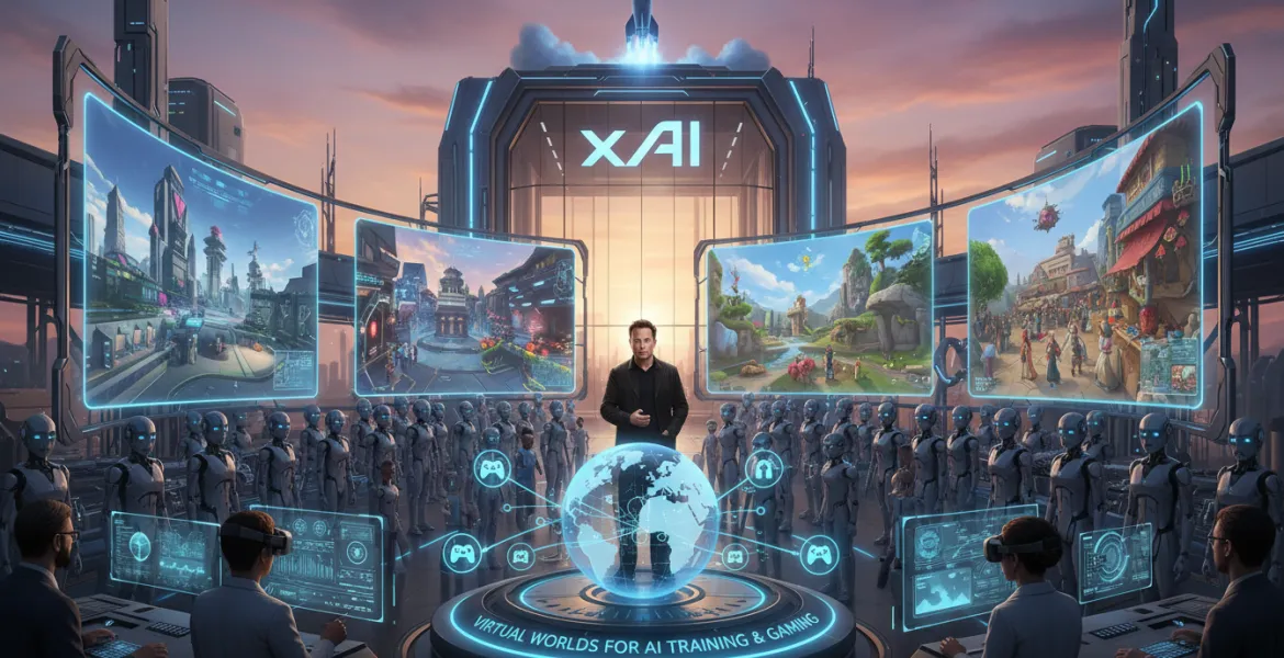 xAI di Elon Musk crea mondi virtuali per addestrare robot e lanciare videogiochi con IA