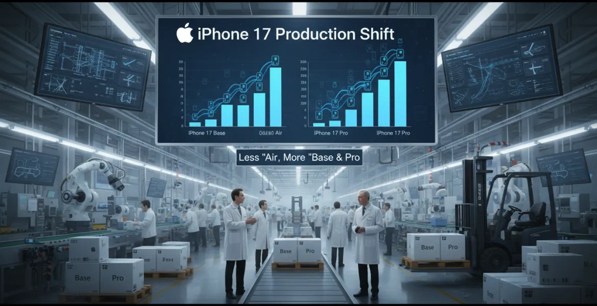 Apple rimodula la produzione di iPhone 17: Meno 'Air', Più 'Base' e 'Pro'