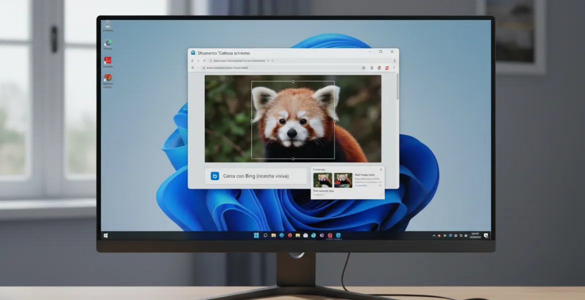 Windows 11: Nuovo strumento 'Cattura schermo' si arricchisce con la ricerca visiva Bing
