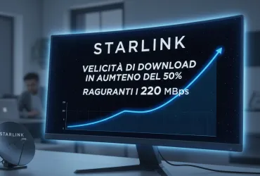 Starlink: Velocità di download in aumento del 50%, raggiunti i 220 Mbps