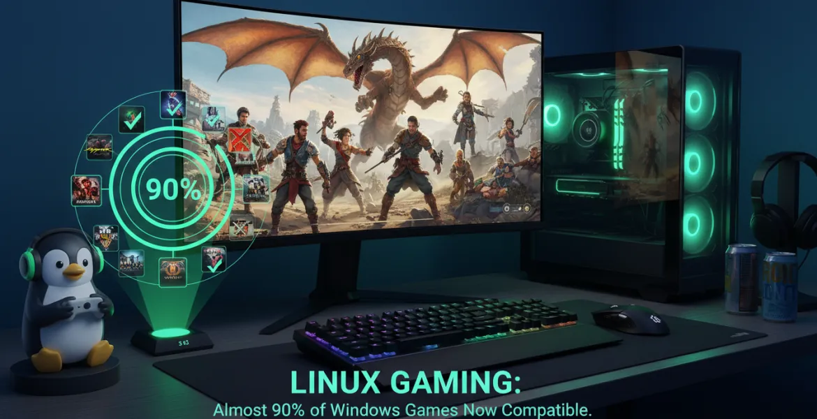 Linux Gaming: Quasi il 90% dei giochi Windows ora compatibili