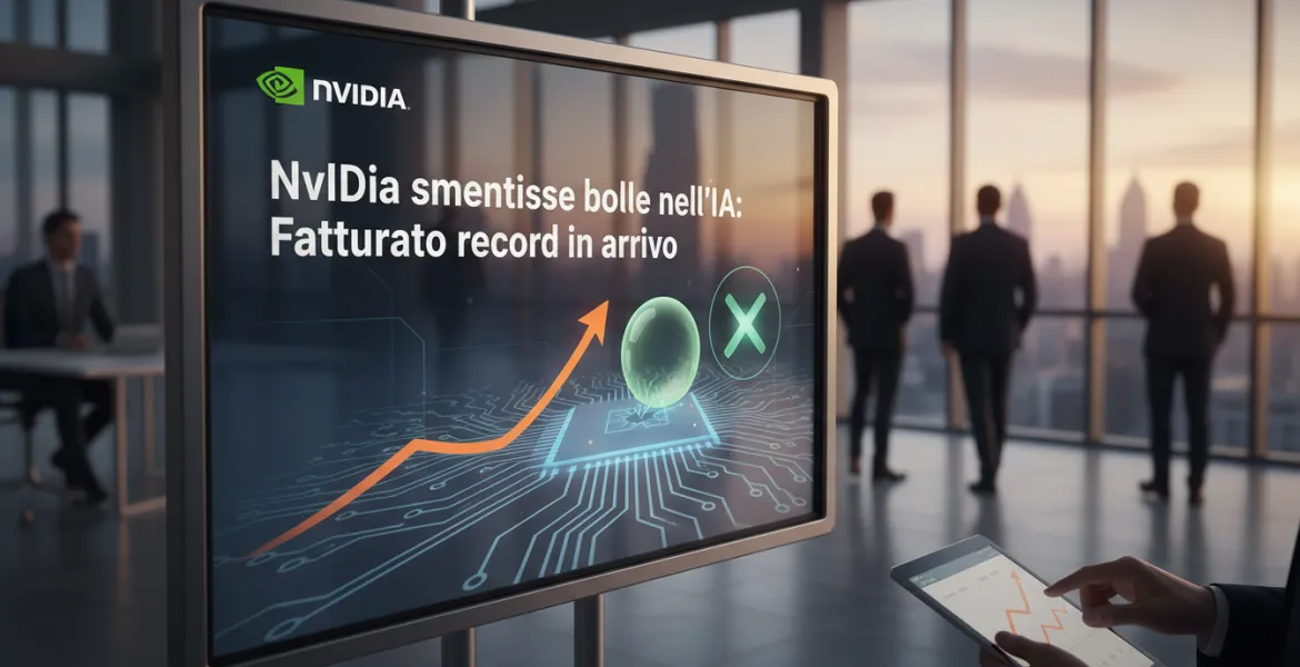 Nvidia smentisce bolle nell'IA: fatturato record in arrivo