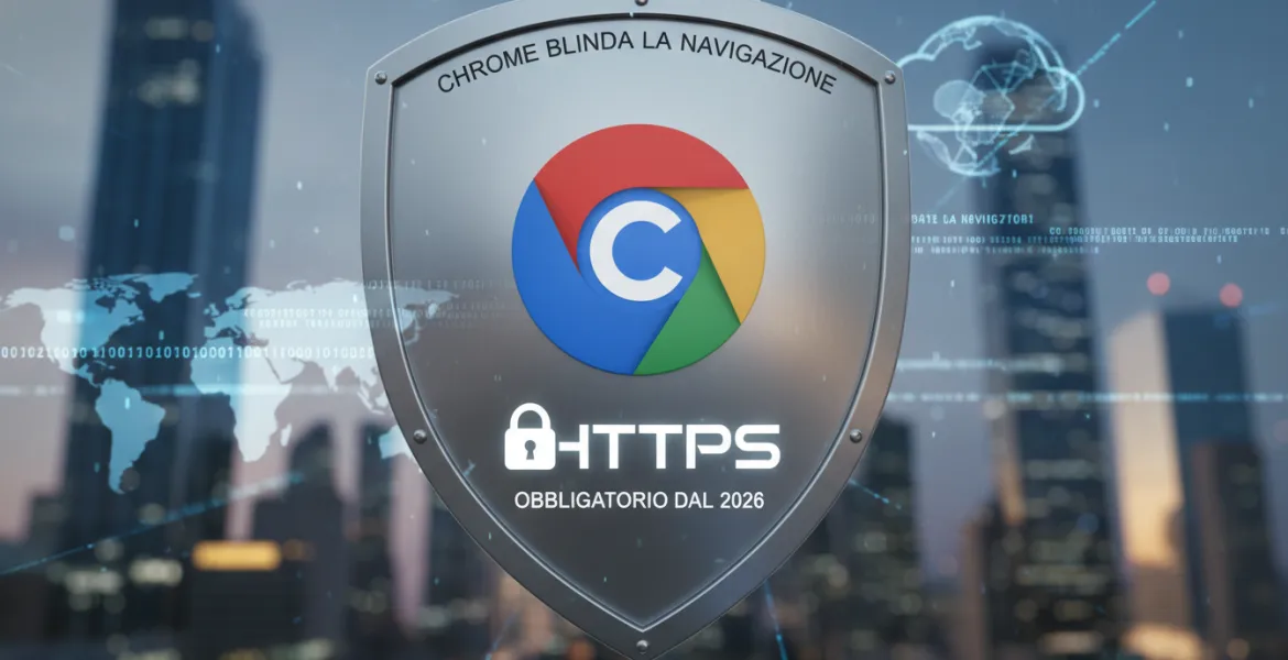 Chrome blinda la navigazione: HTTPS obbligatorio dal 2026