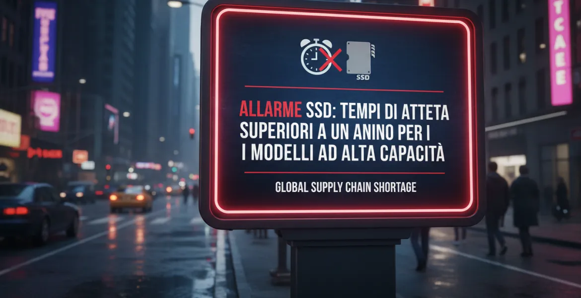 Allarme SSD: tempi di attesa superiori a un anno per i modelli ad alta capacità