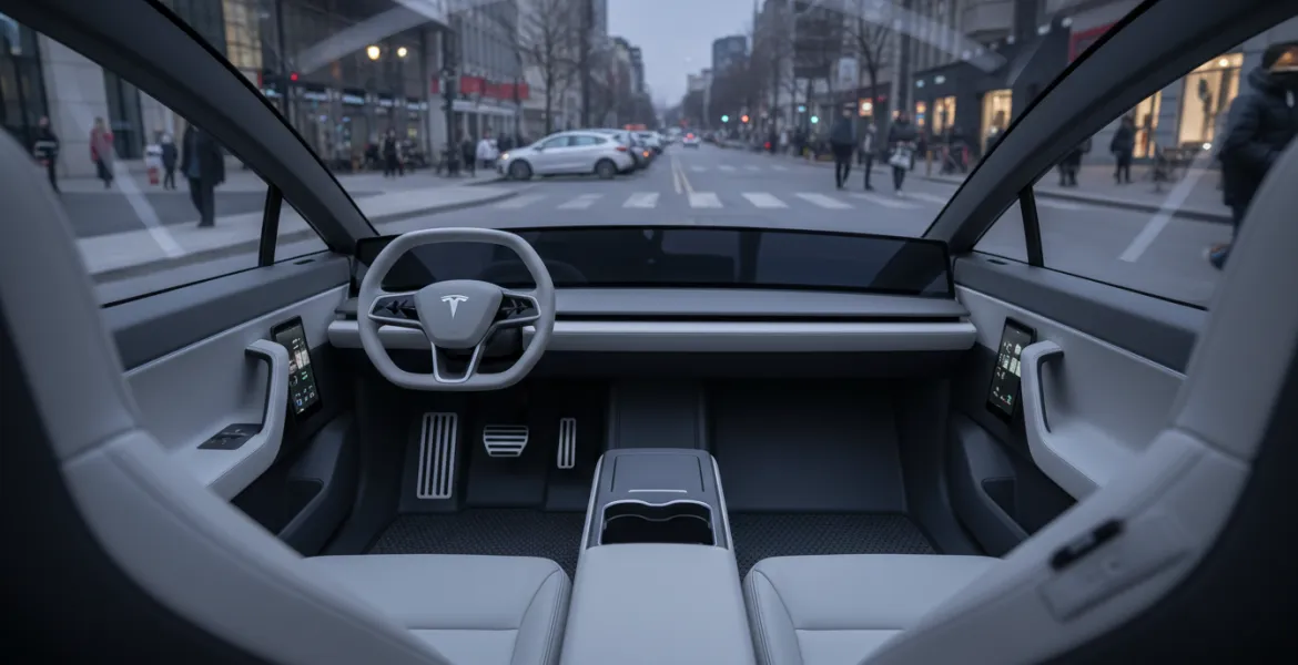 Tesla Cybercab: Volante e pedali per il robotaxi autonomo