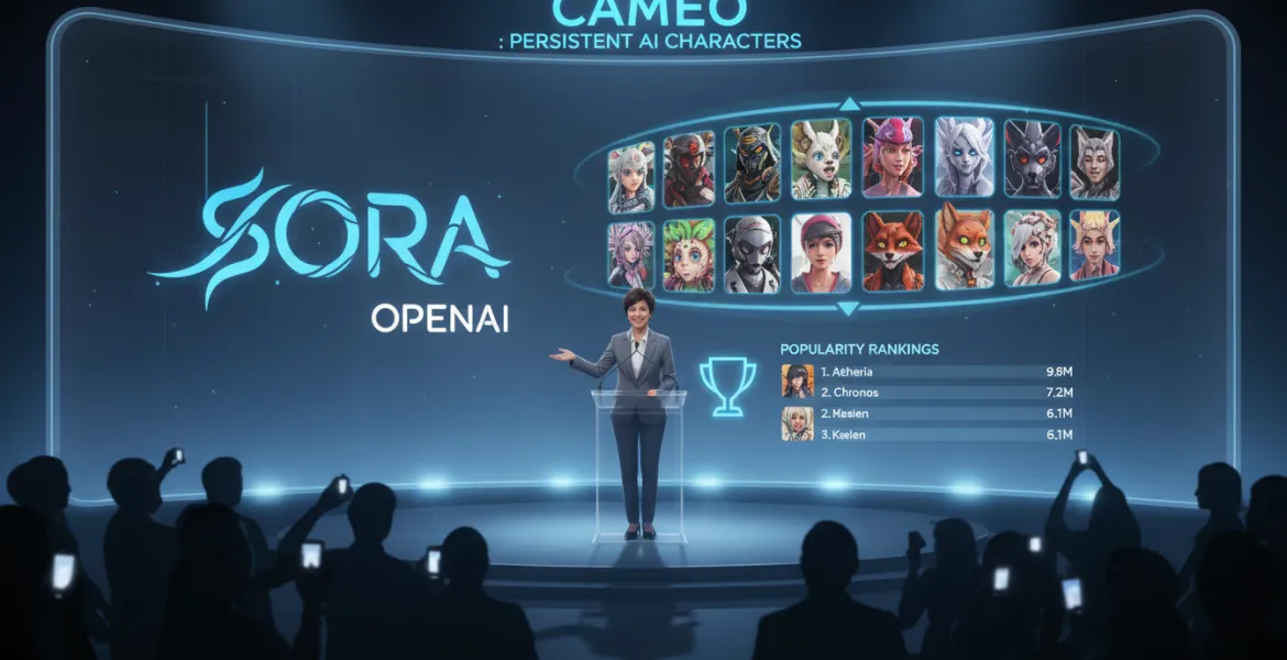 Sora di OpenAI introduce i 'Cameo': Personaggi AI persistenti e classifiche di popolarità