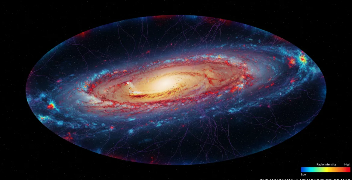 La Via Lattea svelata in una nuova, spettacolare mappa radio a colori