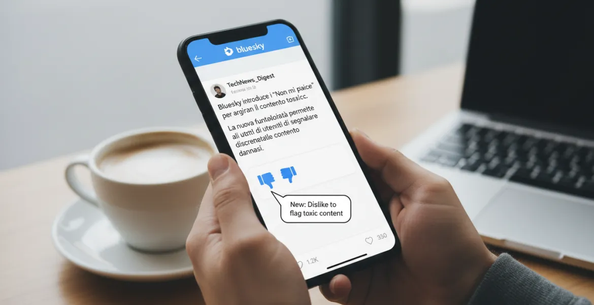 Bluesky introduce i 'Non mi piace' per arginare i contenuti tossici