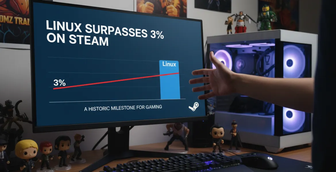Linux sorpassa il 3% su Steam: Un traguardo storico per il gaming
