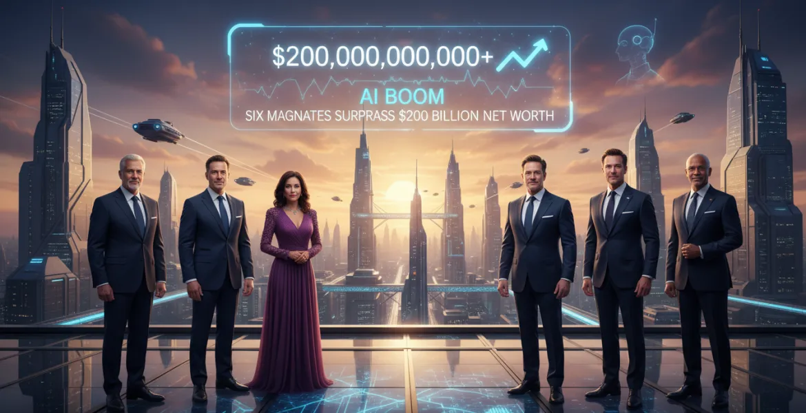 Boom dell'IA: sei magnati superano i 200 miliardi di dollari di patrimonio