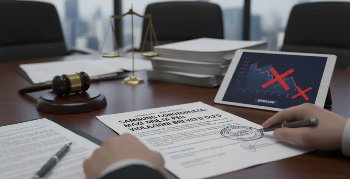 Samsung condannata: maxi-multa per violazione brevetti OLED