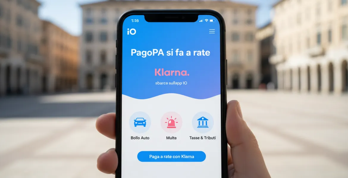 PagoPA si fa a rate: Klarna sbarca sull'app IO per bollo, multe e tasse