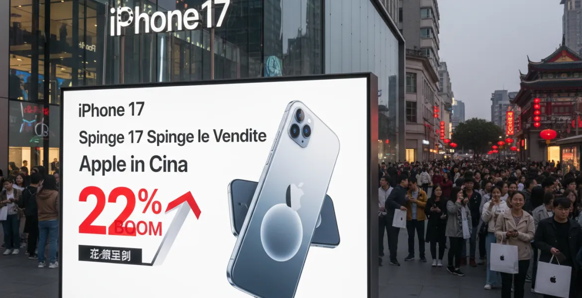 iPhone 17 spinge le vendite Apple in Cina: boom del 22%