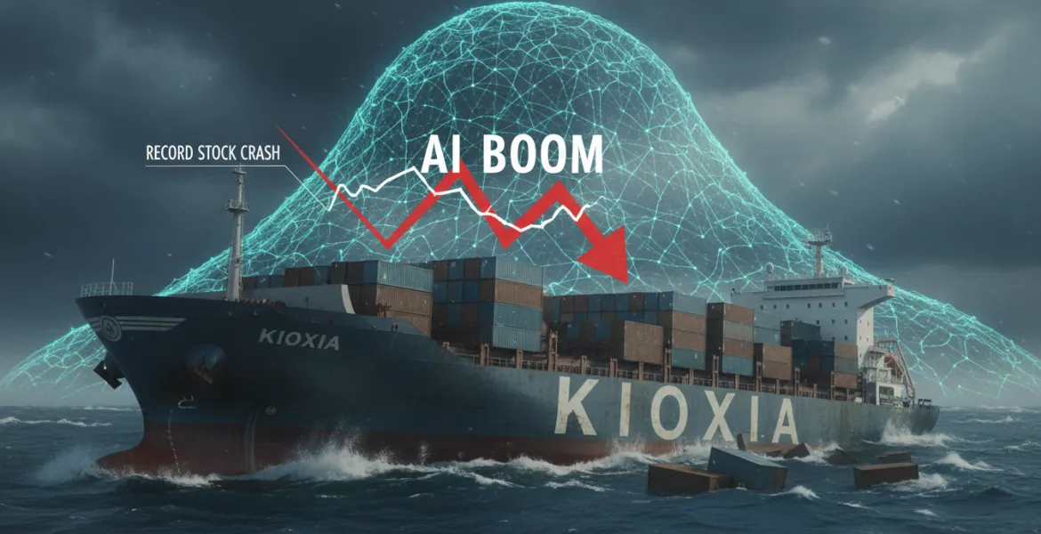 Kioxia affonda: Crollo azionario record nonostante il boom dell'AI
