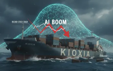 Kioxia affonda: Crollo azionario record nonostante il boom dell'AI