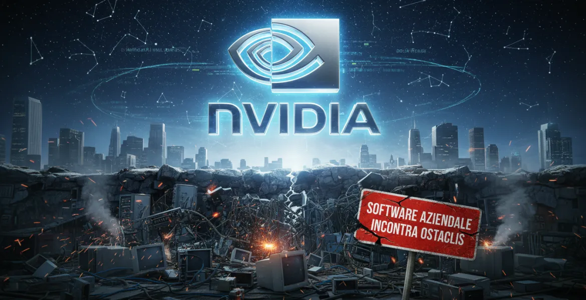 Nvidia: Intelligenza artificiale alle stelle, ma il software aziendale incontra ostacoli