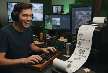 Minecraft: Un streamer gioca al survival usando una stampante termica