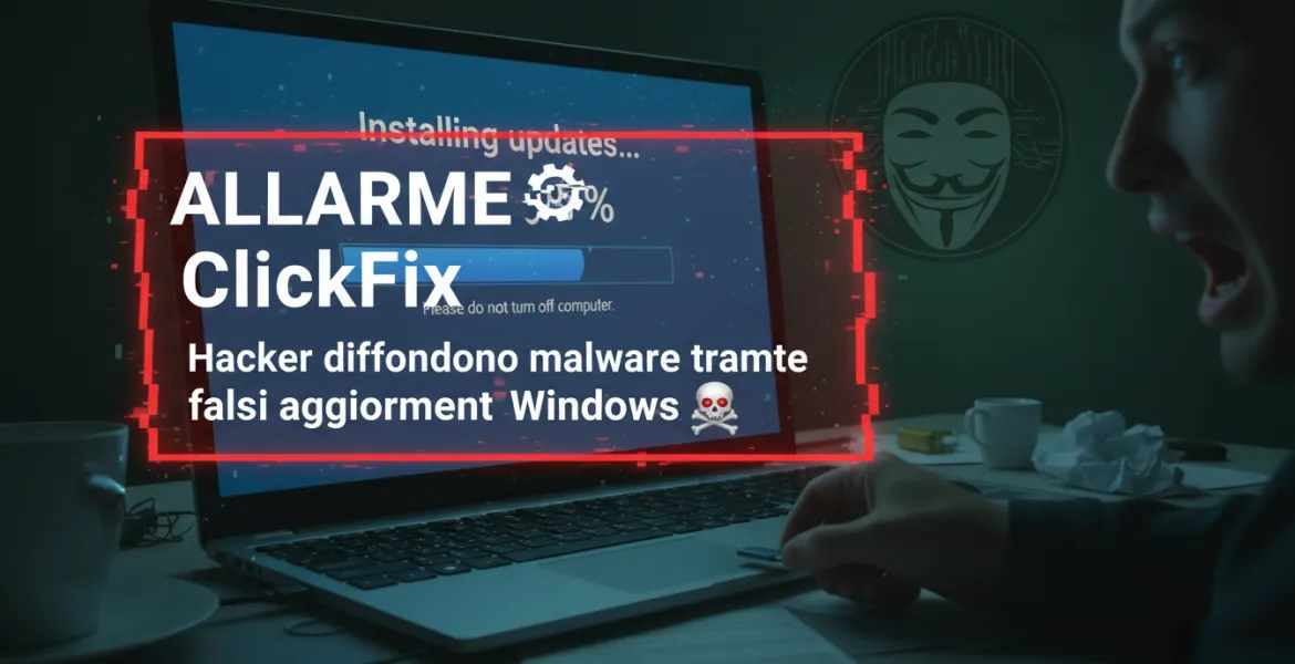 Allarme ClickFix: Hacker diffondono malware tramite falsi aggiornamenti Windows
