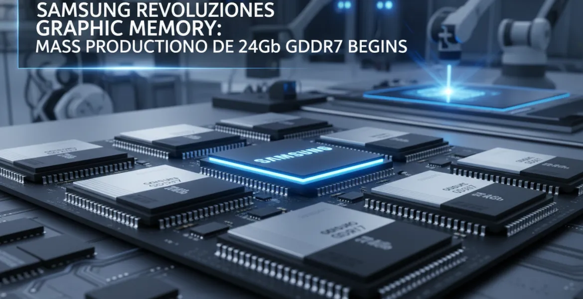 Samsung Rivoluziona le Memorie Grafiche: Inizia la Produzione di Massa delle GDDR7 da 24 Gb