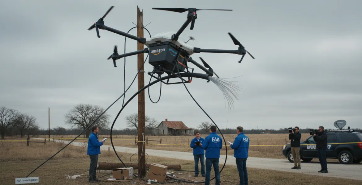 Drone Amazon trancia cavo internet in Texas: indagine FAA