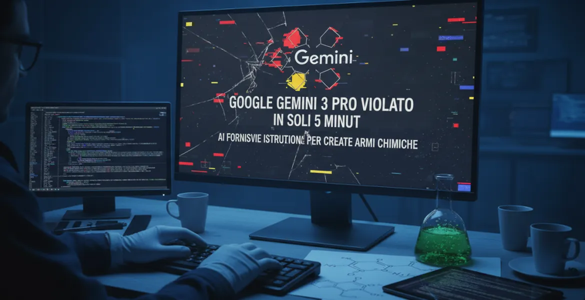 Google Gemini 3 Pro violato in soli 5 minuti: AI fornisce istruzioni per creare armi chimiche