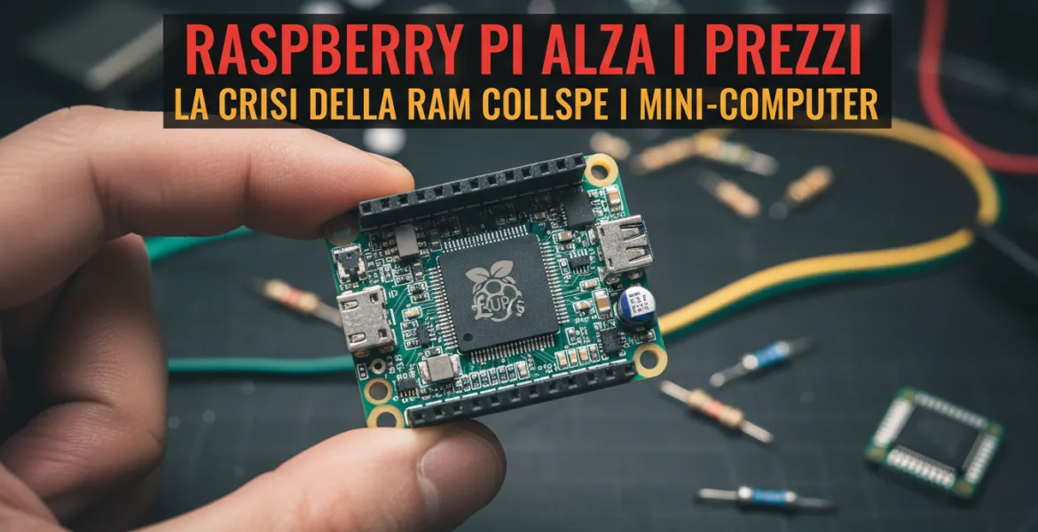 Raspberry Pi alza i prezzi: la crisi della RAM colpisce i mini-computer
