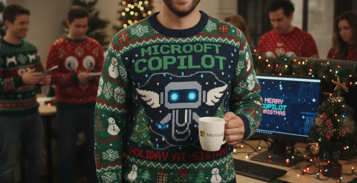 Microsoft celebra il Natale con un maglione 'brutto' dedicato a Copilot