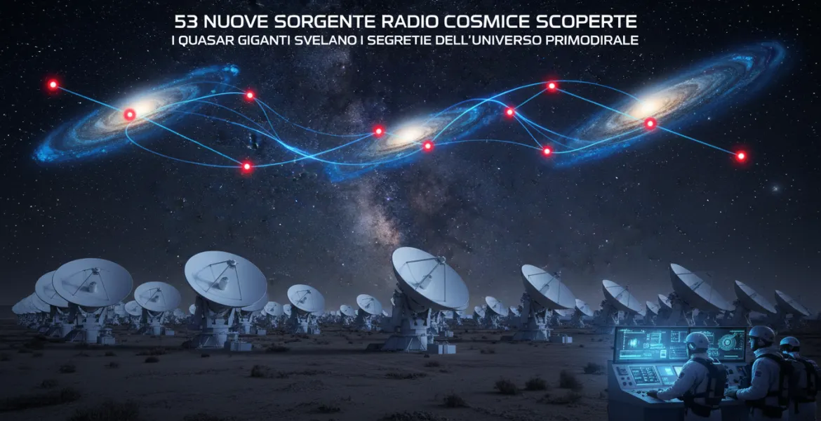 Scoperte 53 nuove sorgenti radio cosmiche: i quasar giganti svelano i segreti dell'universo primordiale