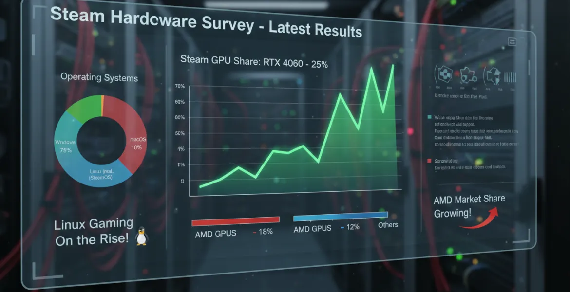 Steam: RTX 4060 domina tra le GPU, AMD e Linux in crescita