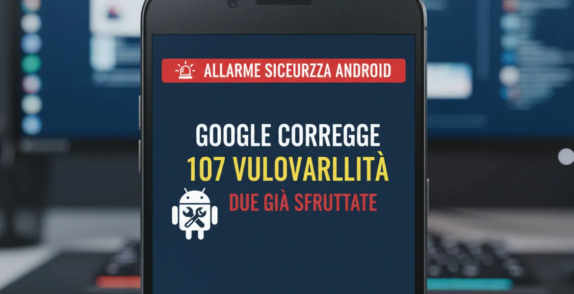 Allarme sicurezza Android: Google corregge 107 vulnerabilità, due già sfruttate