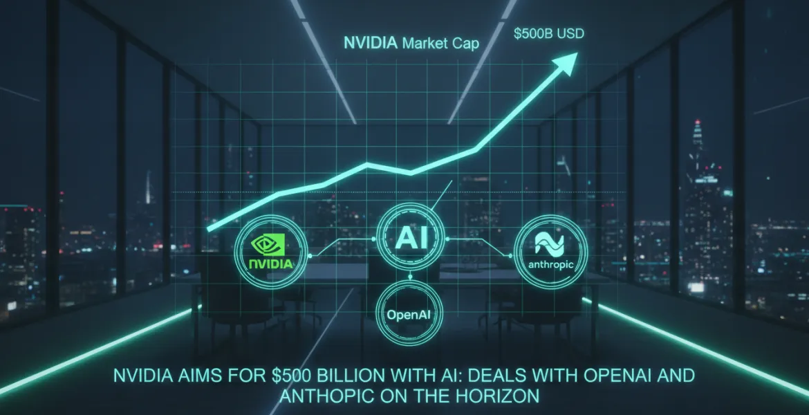 Nvidia punta a 500 miliardi di dollari con l'IA: accordi con OpenAI e Anthropic in vista