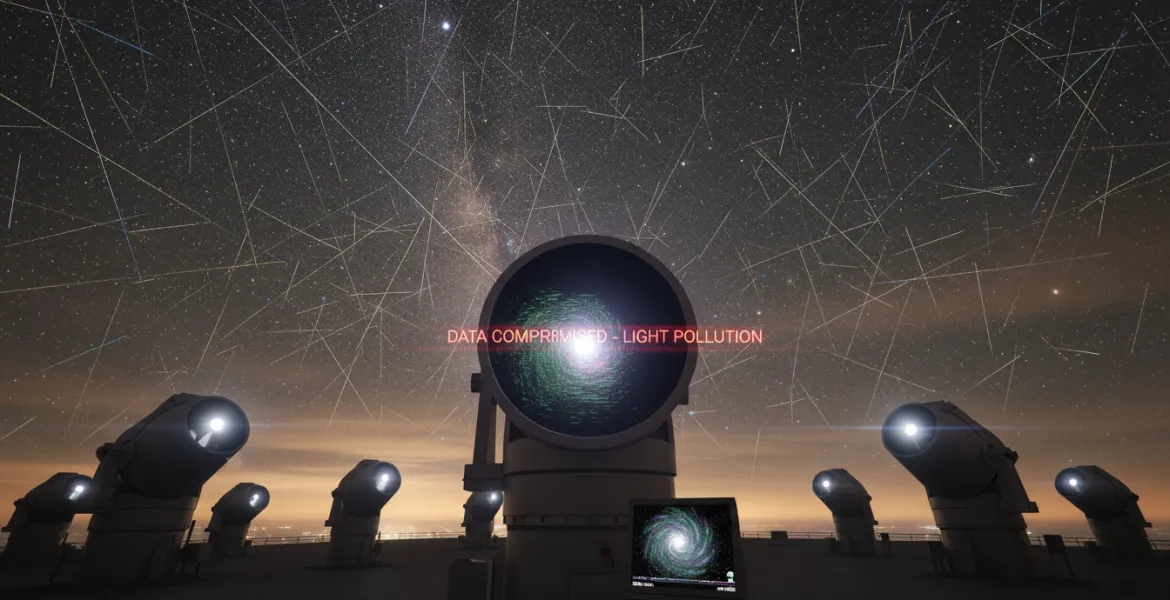 Inquinamento luminoso spaziale: le foto dei telescopi saranno compromesse