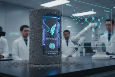 Blue Origin e l'IA creano una 'batteria' dalla polvere lunare