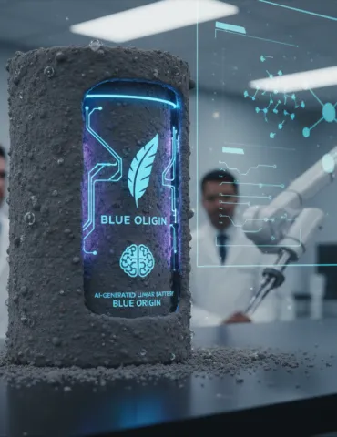 Blue Origin e l'IA creano una 'batteria' dalla polvere lunare