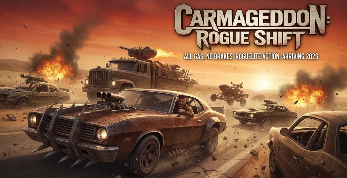 Carmageddon: Rogue Shift, l'azione roguelite a tutto gas arriva nel 2026