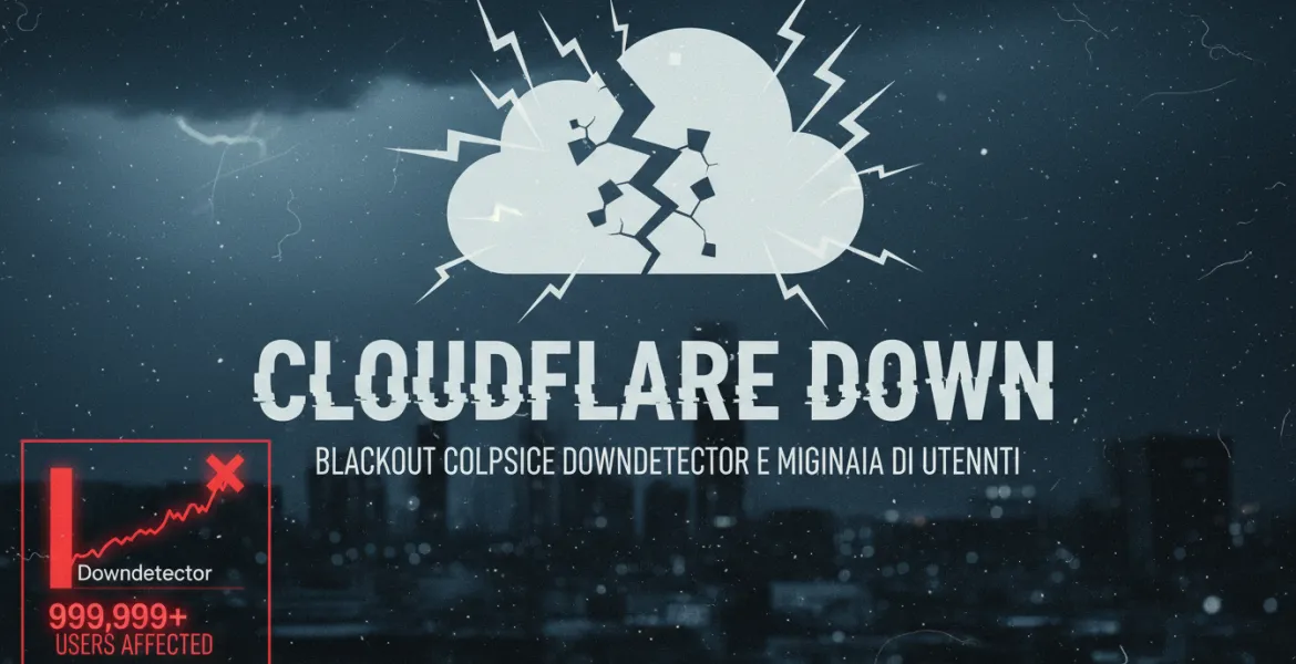 Cloudflare Down: Blackout colpisce Downdetector e migliaia di utenti