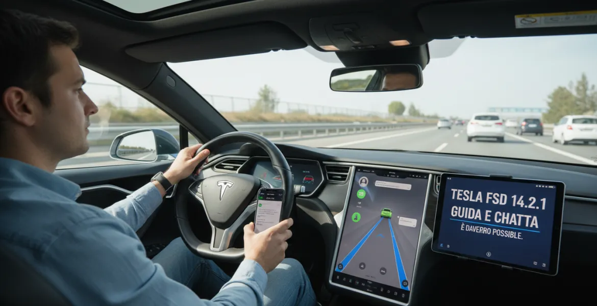 Tesla FSD 14.2.1: Guida e chatta, è davvero possibile