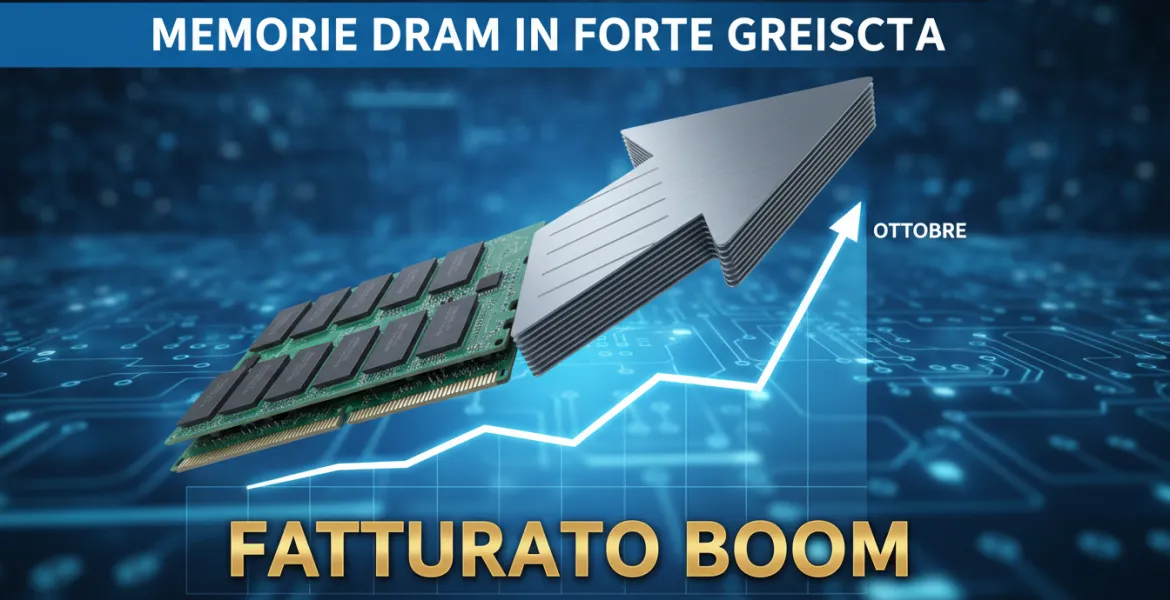 Memorie DRAM in forte crescita: boom di fatturato ad ottobre