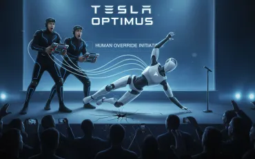 Tesla Optimus: il robot cade durante la presentazione, svelato il segreto del controllo umano