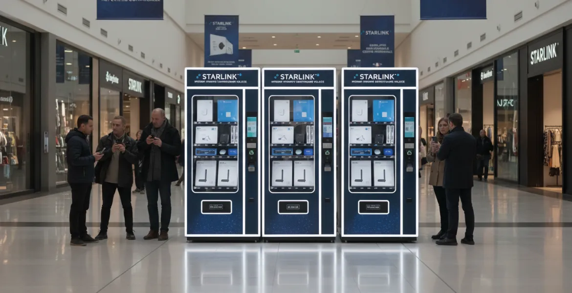Starlink sbarca nei centri commerciali: distributori automatici per kit satellitari