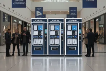 Starlink sbarca nei centri commerciali: distributori automatici per kit satellitari