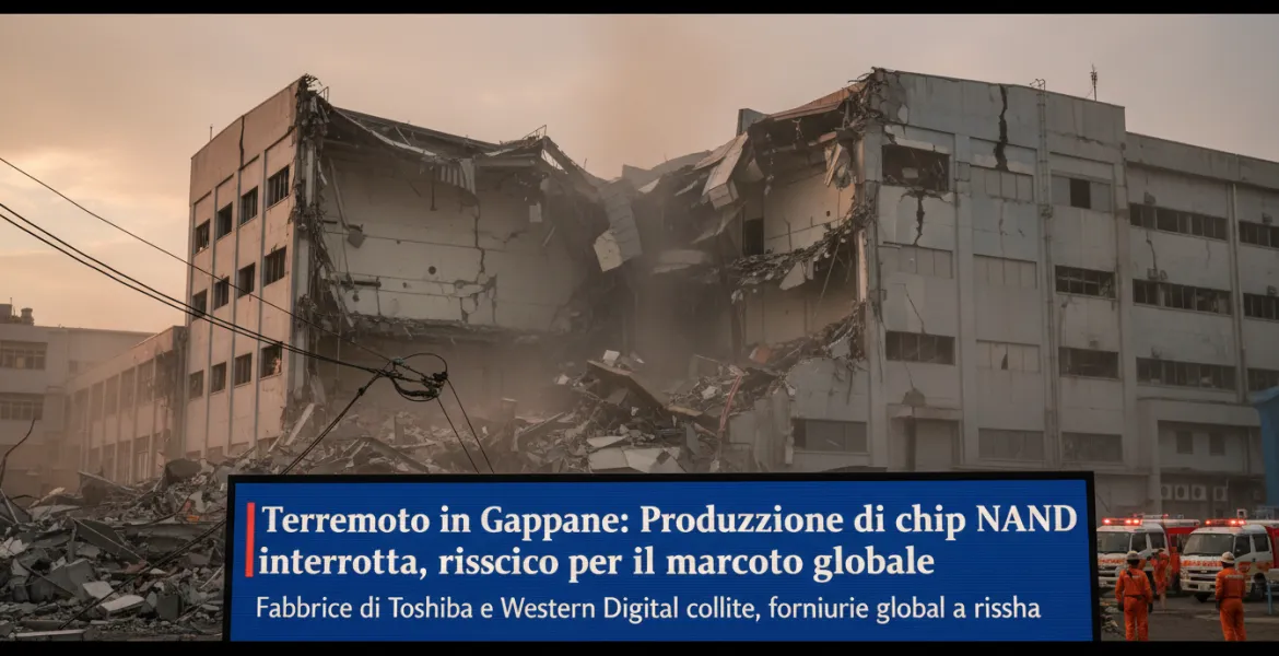 Terremoto in Giappone: Produzione di chip NAND interrotta, rischio per il mercato globale