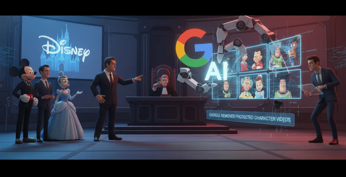 Disney contro l'IA: Google elimina video con personaggi protettti