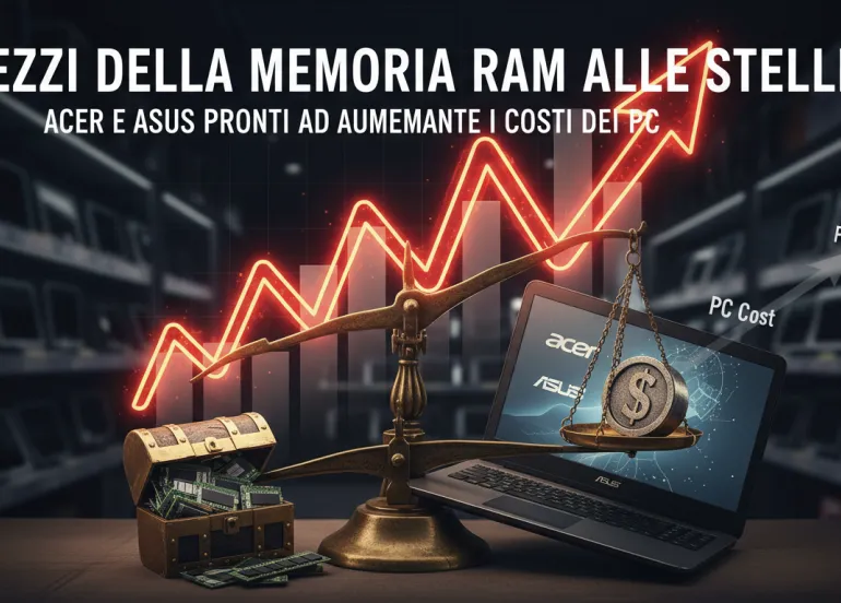 Prezzi della memoria RAM alle stelle: Acer e Asus pronti ad aumentare i costi dei PC