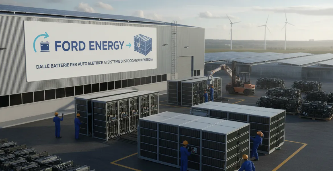 Ford cambia rotta: dalle batterie per auto elettriche ai sistemi di stoccaggio di energia